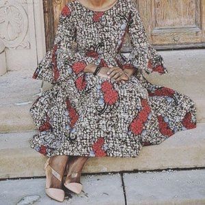 African fashion midi dress